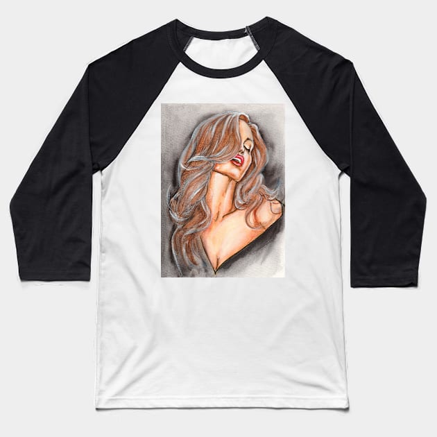 Angelina Jolie Baseball T-Shirt by Svetlana Pelin